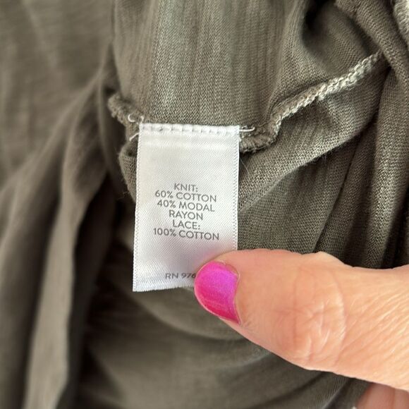 J. Jill Womens Tunic Size Sm Green Lace Round Neck Long Sleeve Top! - Picture 6 of 10